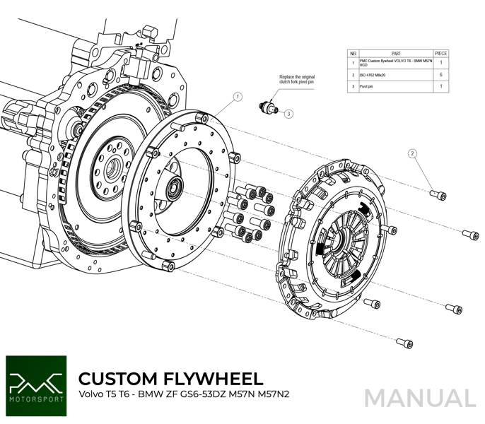 Flywheel VOLVO "white block" - BMW M57N