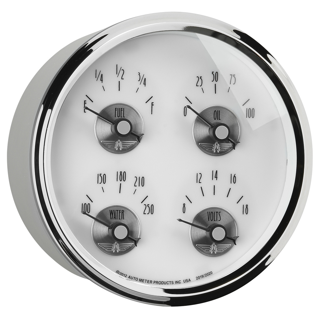 5" Quad Gauge, 100 Psi/100-250 °F/8-18v/240-33 Ω, Prestige Pearl