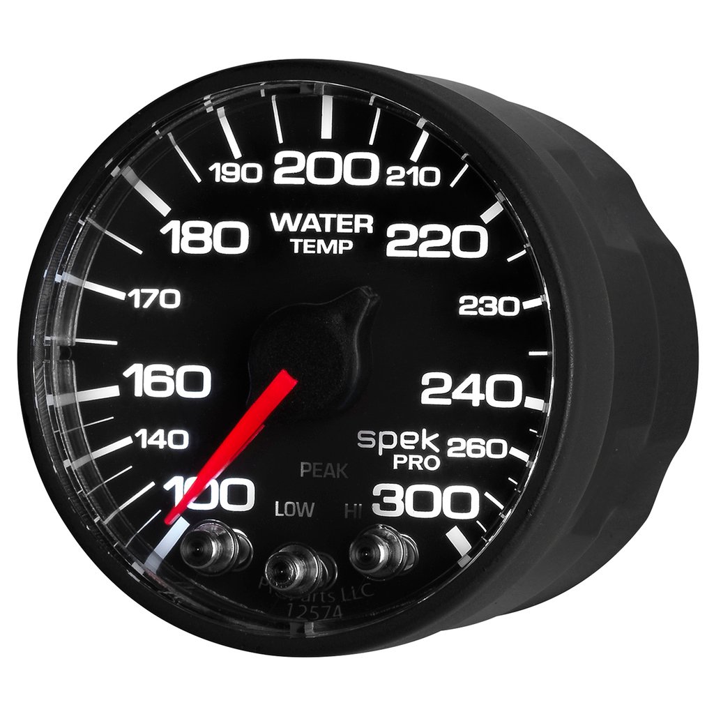 2-1/16" Water Temperature, 100-300 °F, Spek-Pro, Black/Black, Ecu